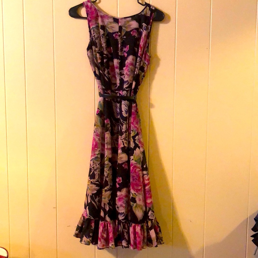 Adrianna Papell floral midi dress.